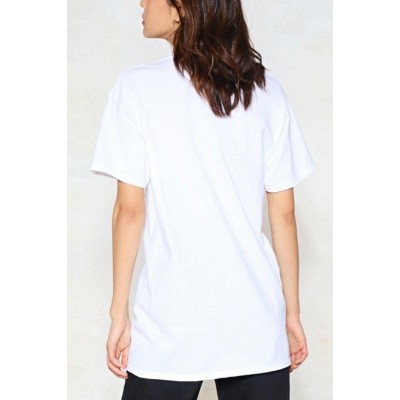 Rose Graphic Short Sleeve Round Neck Casual T Shirt