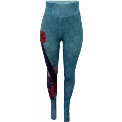 Teal Ghost Casual Skinny Leggings