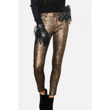 Gold Snakeskin Skinny Sexy Leggings