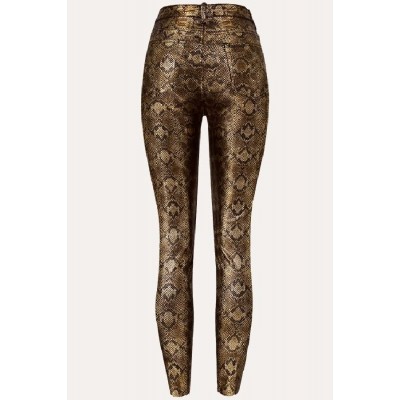 Gold Snakeskin Skinny Sexy Leggings