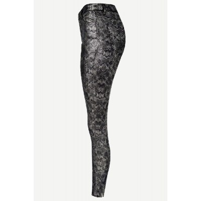 Silver Snakeskin Skinny Sexy Leggings