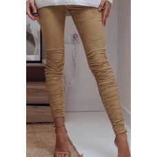 Khaki Ruched Skinny Elastic Sexy Leggings