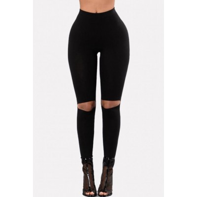 Black Cutout High Waist Sexy Leggings