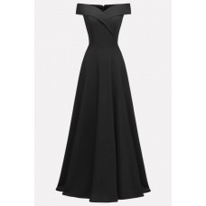 Black Off Shoulder Zipper Back Sexy A Line Formal Dress